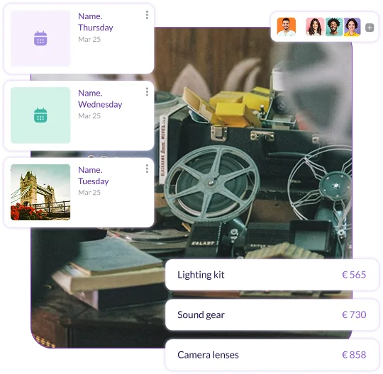 Pzaz schedule and equipment budget interface